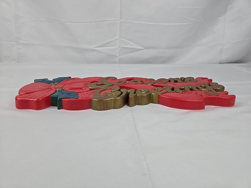 Molde soplado de Navidad de colección saludos de temporada letrero colgante de pared de plástico arco rojo - Imagen 3 de 10