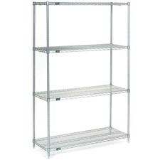 Nexel Stainless Steel 5 Tier Wire Shelving Starter Unit 24"W x 24"D x 74"H
