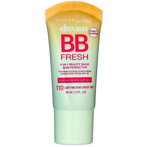 6 Pack Maybelline Dream Fresh BB Cream, Light/Medium 110, SPF 30, 1 fl oz - Picture 1 of 5