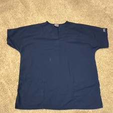 Cherokee Unisex Navy Blue Solid Medical Scrub Top Short Sleeve