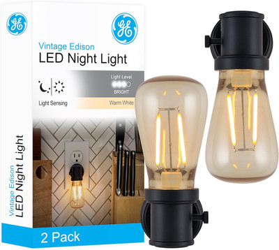 Vinta LED Edison Night Light, Plug-In, Dusk to Dawn, Farmhouse Decor, Mood Light