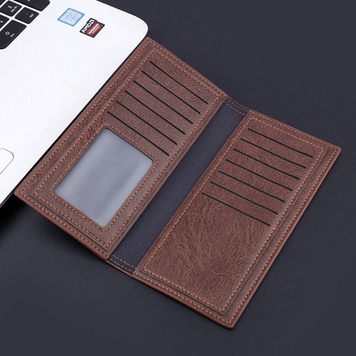 Men's Long Wallet Multi-position Male Oil Wax Leather Purse Male Daily Use - Picture 4 of 16