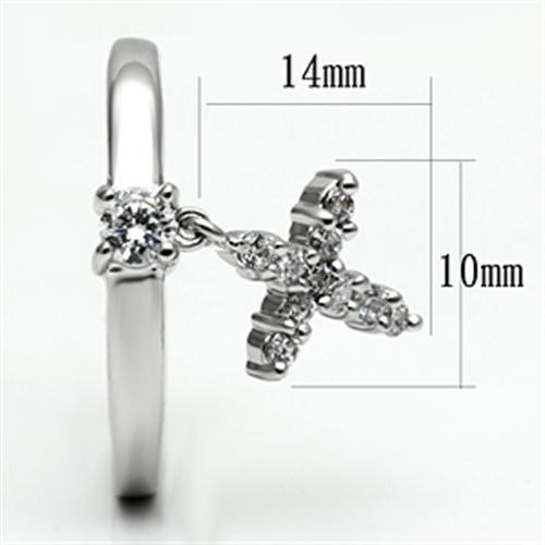 charm ring cross ladies dangle solitaire simulated diamonds clear designer w293 - Picture 2 of 4