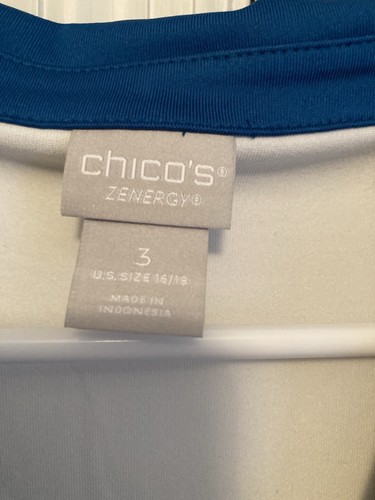 Chico's v-neck sleeveless golf tennis top UPF50 colorblock size 3 NEW - Picture 3 of 8