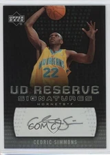 2006-07 UD Reserve Signatures Cedric Simmons #RA-CS Rookie Auto RC