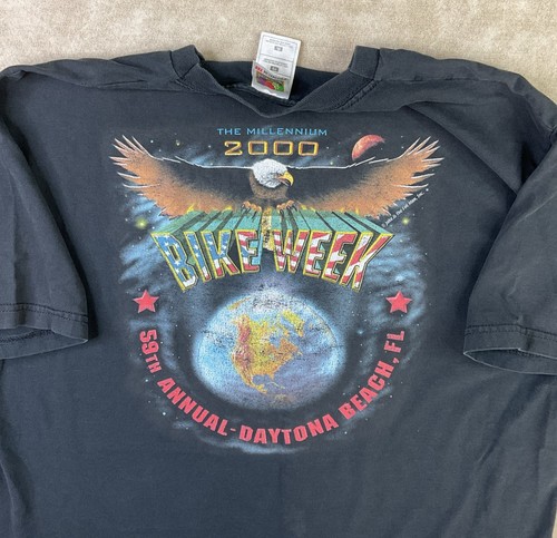 Vintage Bike Week T-Shirt 2000 Millennium Y2K Daytona Beach USA Eagle Herren Gr. XL