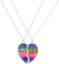 2Pcs/Set Best Friends Broken Heart Puzzle Rainbow Koala Pendant Necklace Best Fr