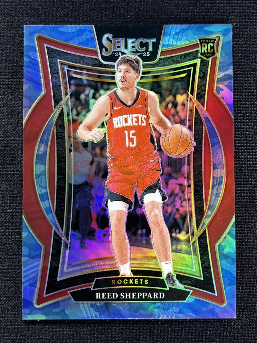 2024-25 Panini Select Reed Sheppard #68 Concourse RC Rookie Blue Camo Prizm /99