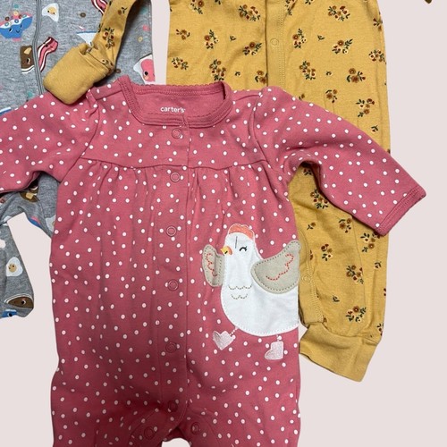 Lote 3 Dormitorios Niñas Pies 0-3M Carter’s Gerber Wonder Nation Floral Lunares - Imagen 2 de 8