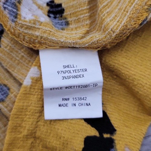 Melloday Anthropologie donna 2X blusa floreale scollo a V garza volant elasticizzato - Foto 7 di 8