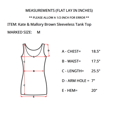 Blusa sin mangas elástica con estampado abstracto marrón M de Kate & Mallory para mujer - Imagen 9 de 9