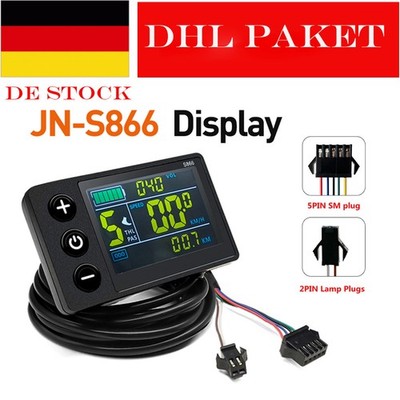 E-bike LCD Display 24V 36V 48V 60V S866 Power Speed Meter Panel Scooter DE SDE