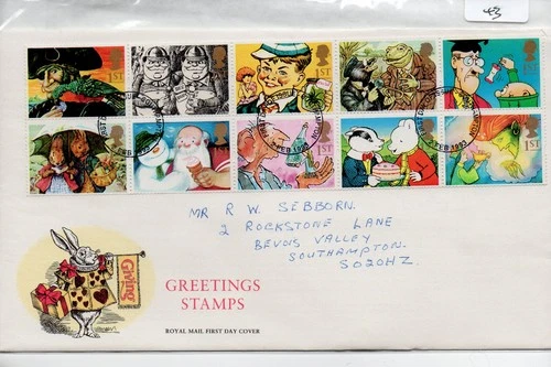 GB - First Day Cover  (D 43 ) 1993 Greetings Issue - pmk Southampton