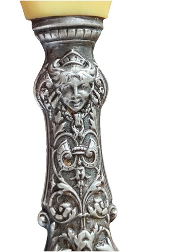 Napoleon III Silver Handle Mascaron Women's Head & Fish Salad Cutlery - Picture 8 of 10