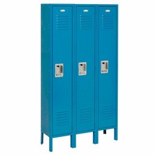 1-Tier 3 Door Locker 12"Wx12"Dx60"H Blue Assembled