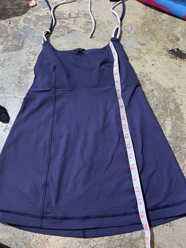 Lululemon Alight Halter Cadet Navy Blue Tank Top Size 6 Angel Wing Open Back S - Imagen 15 de 18