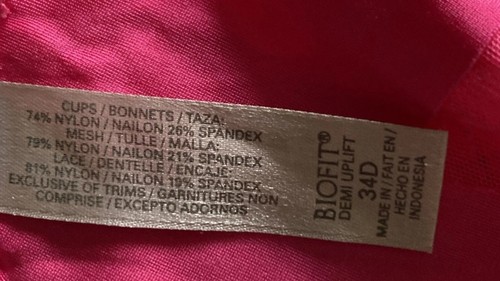 Victoria’s Secret Biofit BH Pink verstellbarer Träger Größe 34D - Bild 14 von 20