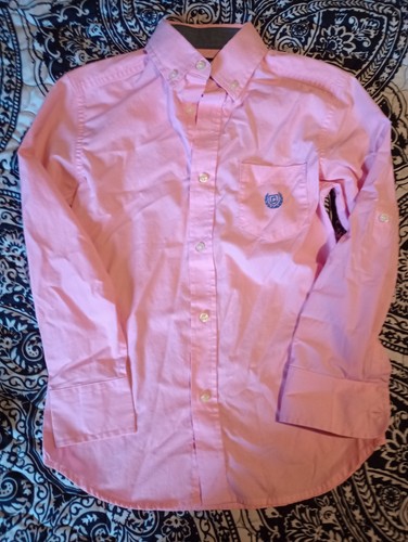 Chaps Boys Long Sleeve Dress Button Down Shirt Size 8