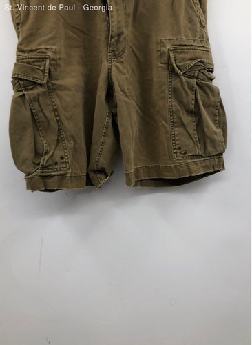 Abercrombie & Fitch Green Y2K 100% Cotton Distressed Till Cargo Shorts 9" - 32 - Picture 2 of 8