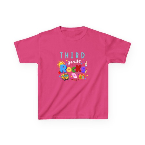 Back to School Third Grade Rocks Kids Tee, Boys and Girls School Shirt (NEW) - Picture 2 of 69