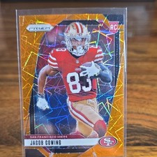 Panini 2024 Prizm Jacob Cowing #335 Rookie Lazer Prizm 49ers NFL Football Card. rookie card picture