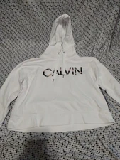 Calvin Klein Logo Woman’s Performance Cropped Sweatshirt Hoodie Size M Preowned