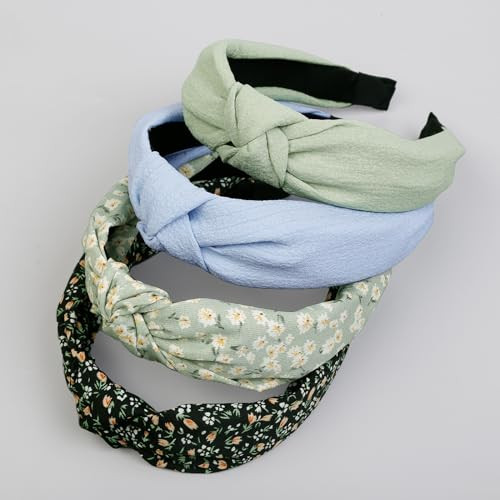 4 Packungen geknotete Stirnbänder für Damen und Mädchen, Frühling Sommer Mode Blume - Bild 5 von 7