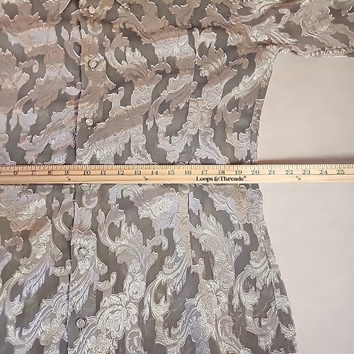 LORDS Hand Made USA Button Down Shirt Baroque Pattern Party Clubwear - Picture 8 of 14