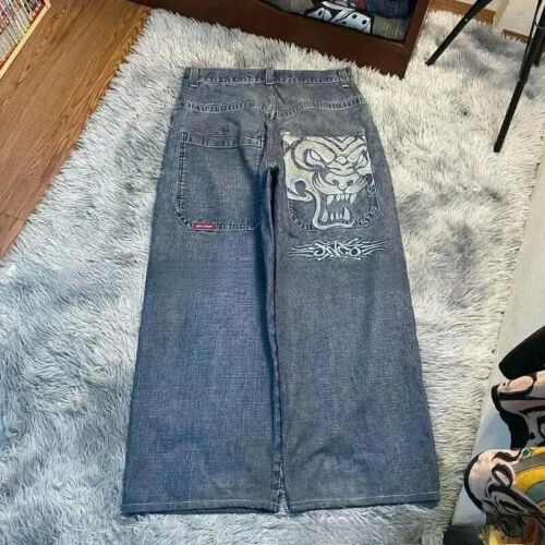 Baggy Jeans Yk2Vintage Washed Haft Hip Hop Męskie dżinsy - Zdjęcie 22 z 35