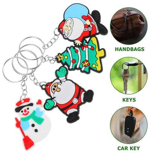 30 Pcs Novelty Keyring Santa Claus Keychain officiel Porte-clés Homme Décor
