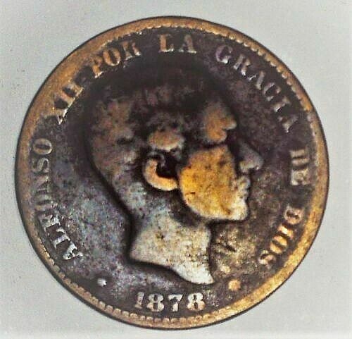 Moneda de España 10 céntimos 1878 OM ALFONSO XII BARCELONA - Imagen 7 de 7