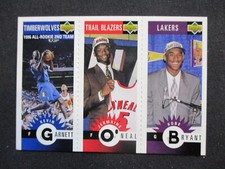 1996 Collector's Choice MINI Kevin Garnett, Jermaine O'Neal & Kobe Bryant Rookie