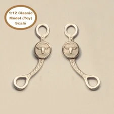 HORSING AROUND Classic 1:12 Model Scale WESTERN LONG SHANK LONGHORN BIT - Silver