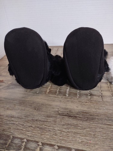 Baby Boots Stepping Stones 2 pair Black White 0-3- & 6-9 Fur Soft - Picture 7 of 14