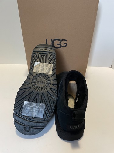 UGG Women's Classic Ultra Mini Black Suede Boots - Picture 6 of 6