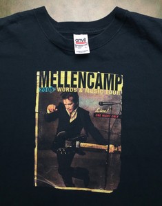 Mens-L-2005-John-Mellencamp-LIVE-Words-amp-Music-Concert-Tour-Black-T-Shirt-EUC