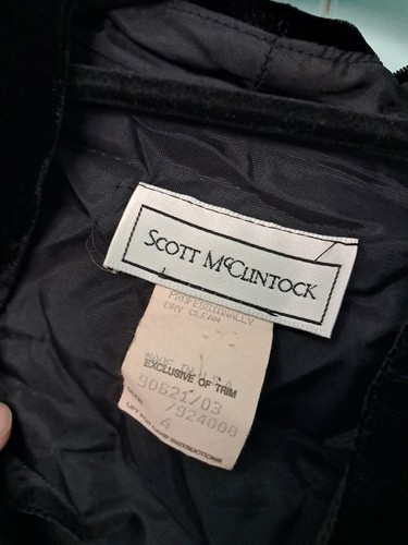 Vintage Scott McClintock Velvet Jacket Blazer Puff Sleeves Goth Victorian Black - Picture 3 of 7