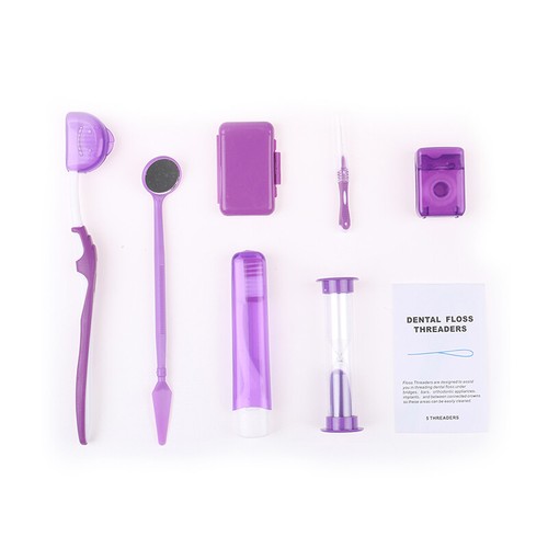 8pcs Portable Dental Oral Cleaning Orthodontic Care Kit Floss Tooth Brush Mirror - Picture 11 of 14