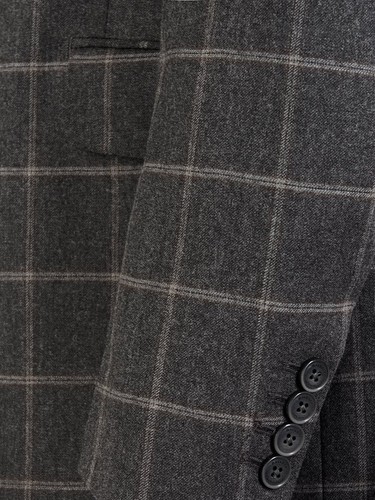 NWT HACKETT LONDON GREY WOOL WINDOWPANE CHECK SUIT. UK 40L - IT 50L. - Picture 2 of 8