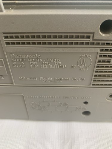 Panasonic RX-FM30 2 Vías 4 Altavoces AM FM Estéreo Cassette Grabadora Boombox *Leer* - Imagen 9 de 13