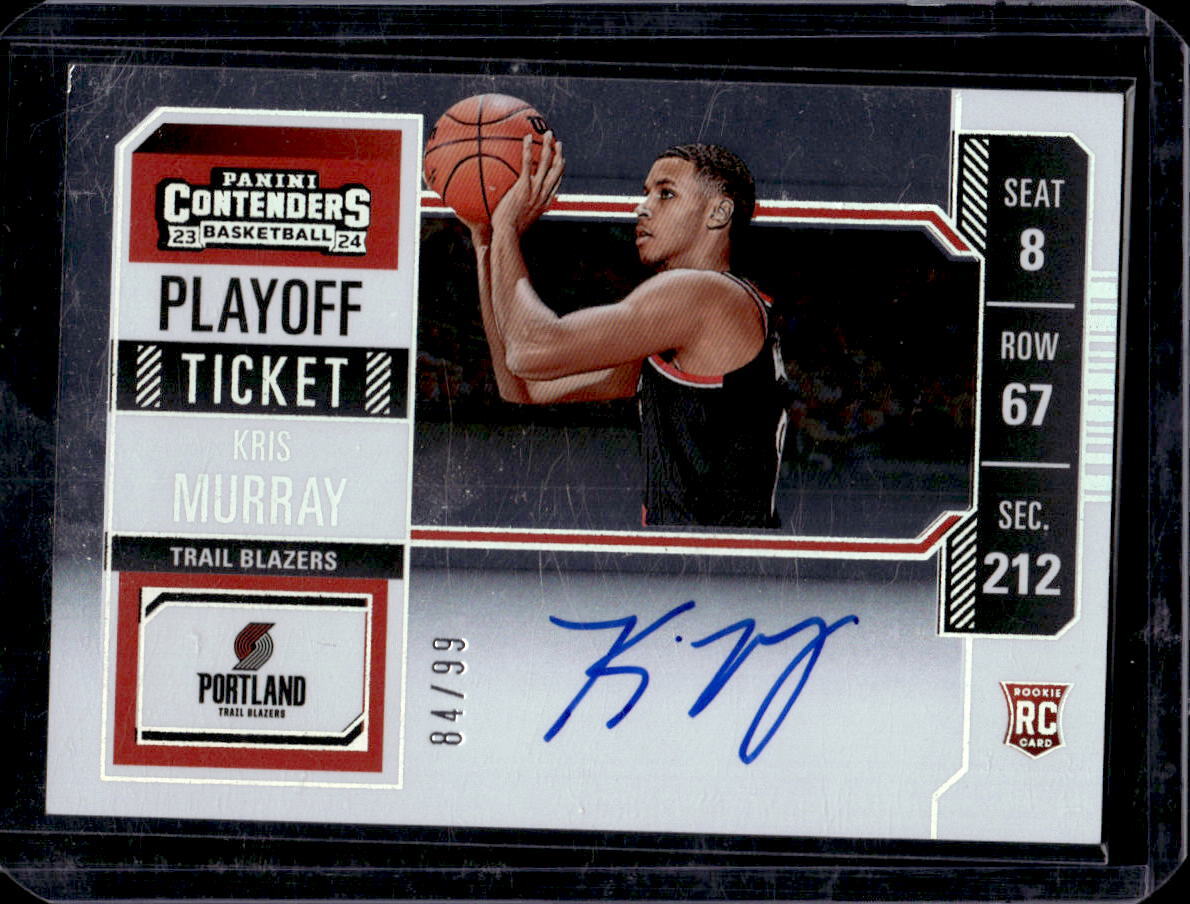 Kris Murray 2023-24 Contenders #125 Variation Playoff Ticket Rookie Auto /99