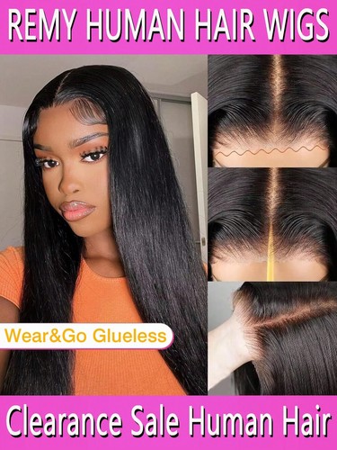 Glueless 200% Straight Human Hair Wig charm4x4 HD Lace Pre-Cut Ready Wear