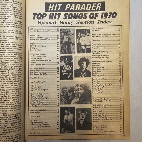 HIT PARADER YEARBOOK 1970 Janis Joplin, Led Zeppelin, Beatles, Jimi Hendrix + - Picture 15 of 24