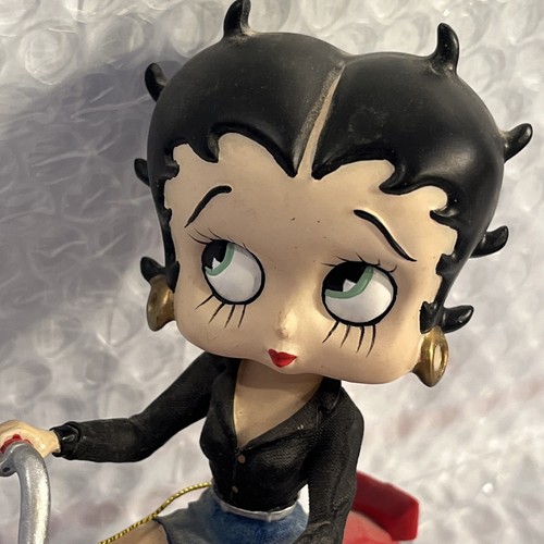 VTG Betty Boop Easy Rider Red Harley Motorcycle Biker Bobblehead Figurine NWT - Picture 3 of 10