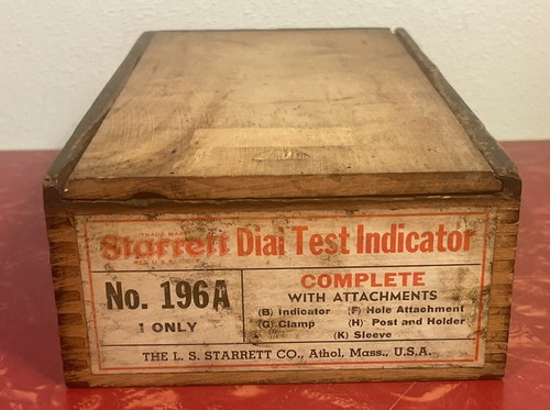 Starrett 196A Universal Dial Test Indicator Wooden Box Only