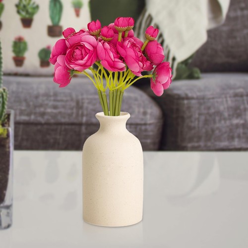Silk Ranunculus Bouquets for Decor 6 Pcs Rose Red Artificial Flowers Faux Ran... - Picture 4 of 6