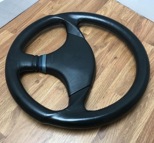 Genuine Momo Panther 360mm black leather steering wheel. 1988 Classic. SUPERB 7B - Picture 5 of 13