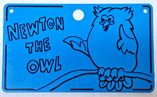 1973 Kellogg's Cocoa Hoots Newton The Owl bicycle license plate cereal premium