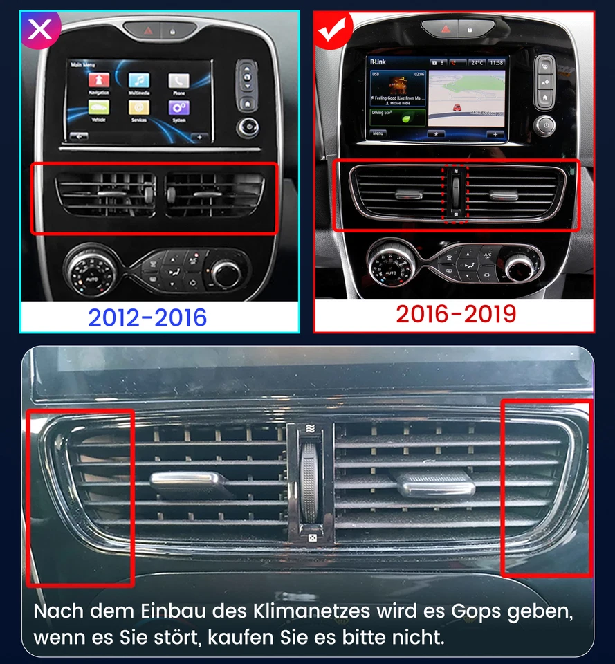 2+64GB Autoradio Radio Navi Carplay WiFi DSP 10'' Für Renault Clio 4 2016-2019 - Bild 3 von 4