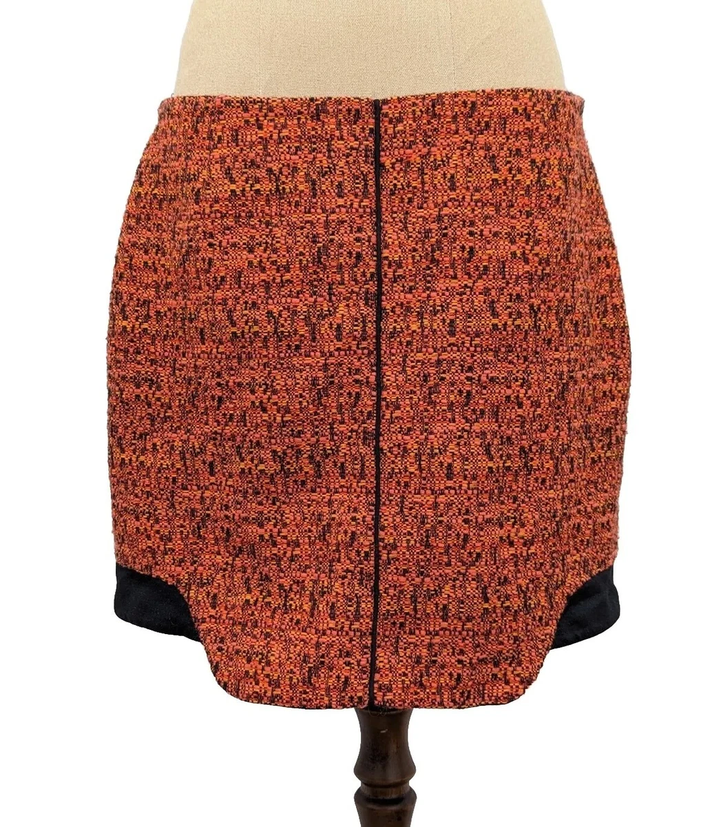 MANNING CARTELL Orange Womens Tweed Mini Skirt Size 12 Made In
